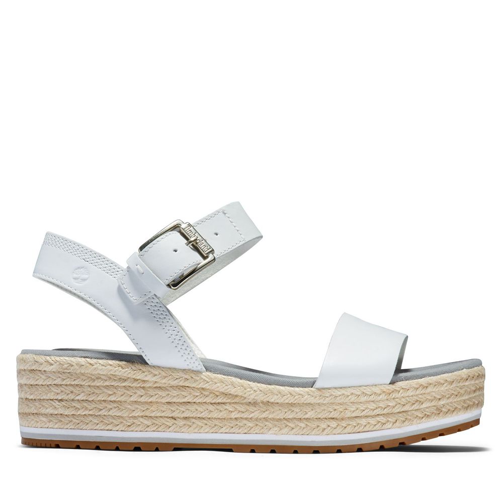 Timberland Womens Sandals Santorini Sun Ankle Strap - White - India LG4952678